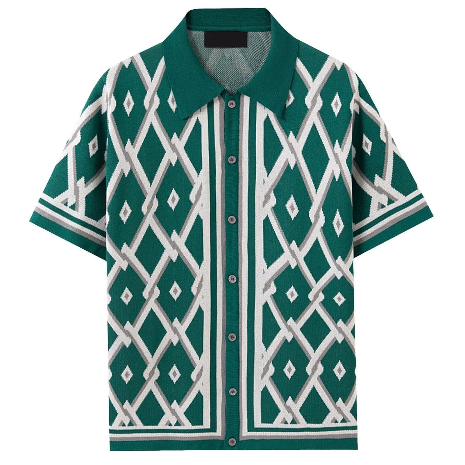 Gentry Jacquard Knit Button-Up