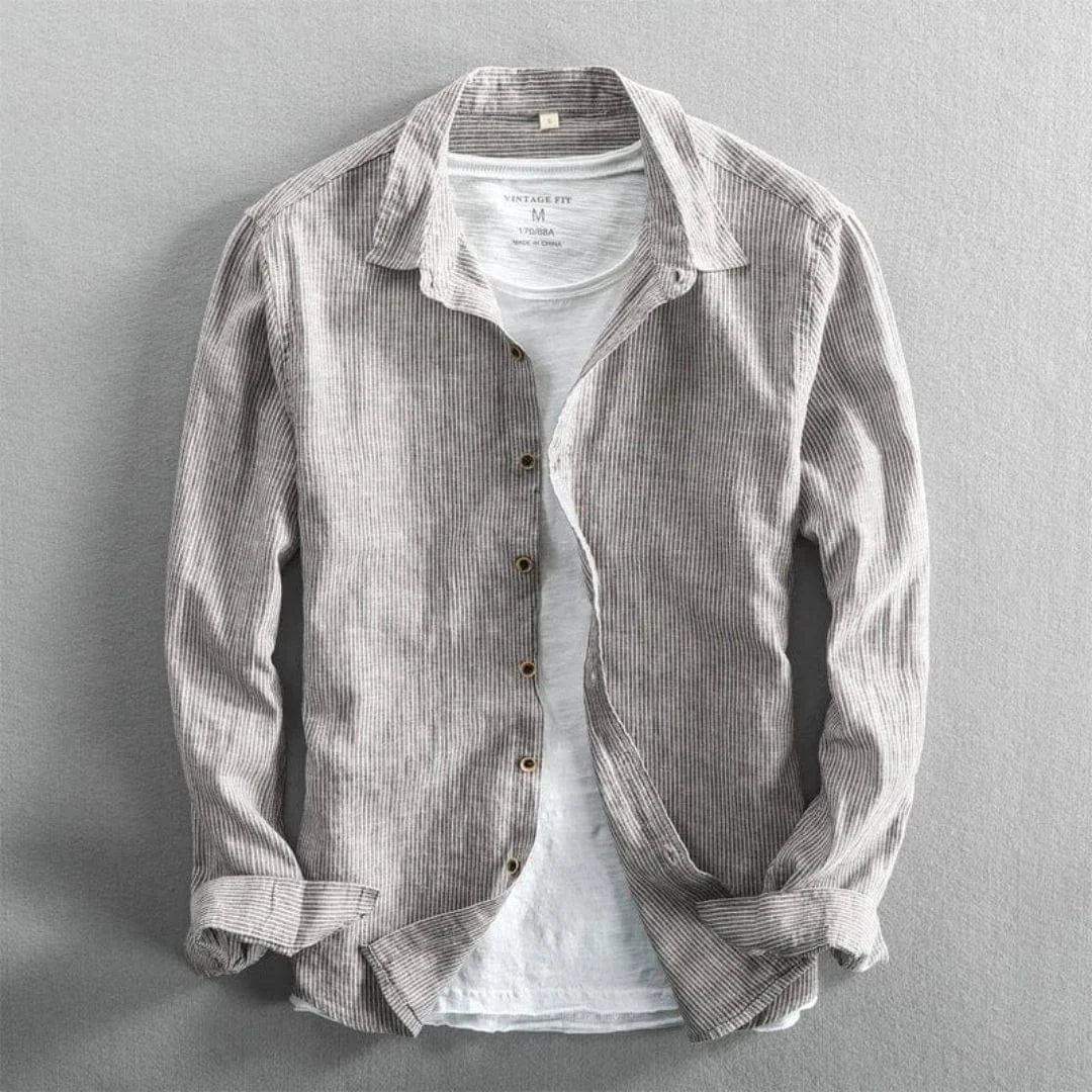 Serge Linen Striped Shirt