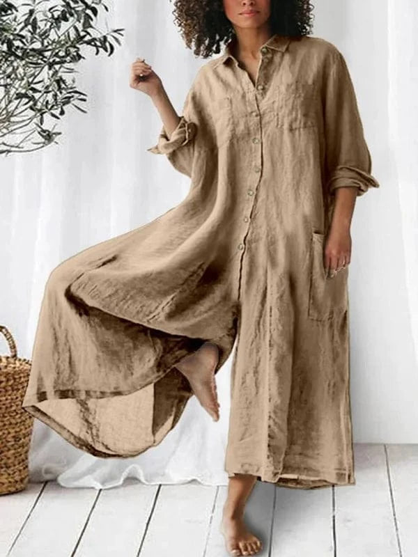 Cotton Wide-Leg Jumpsuit