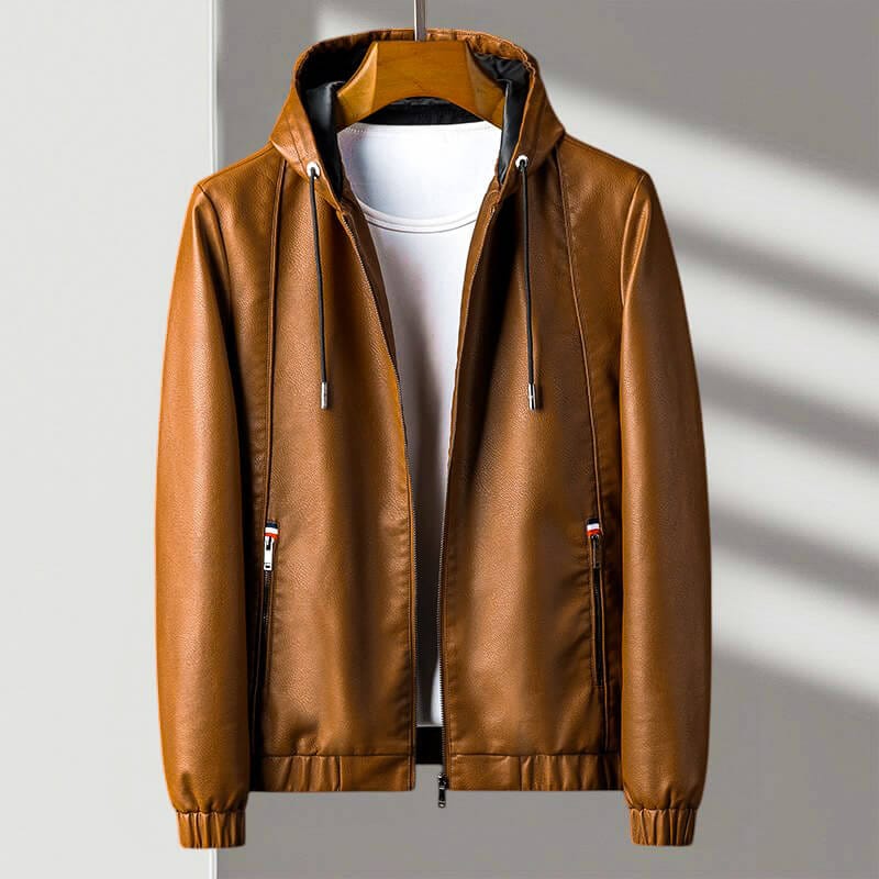 Harrison Hooded Leather Jacket