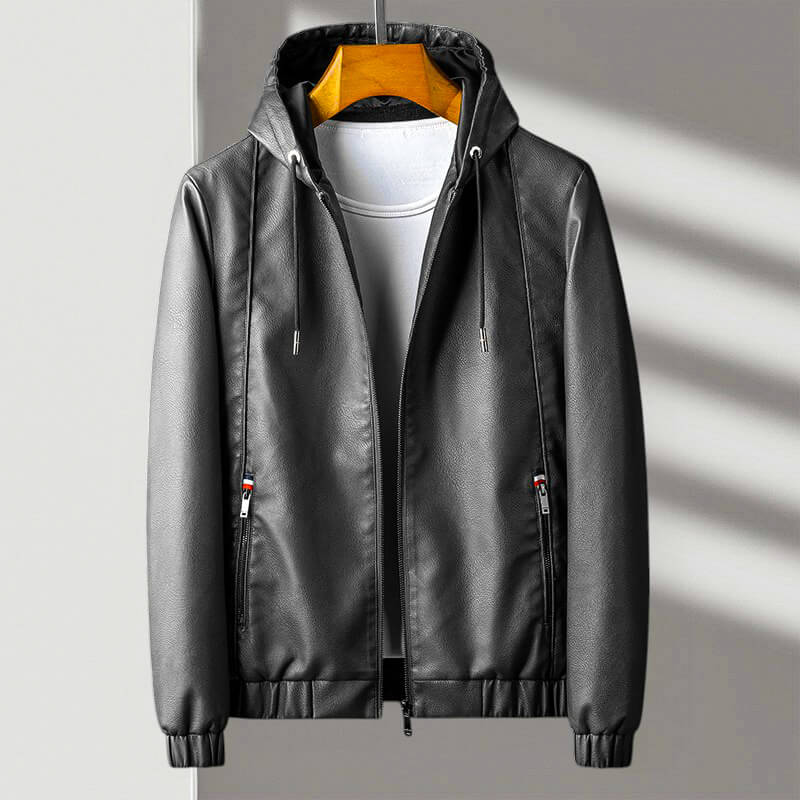 Harrison Hooded Leather Jacket