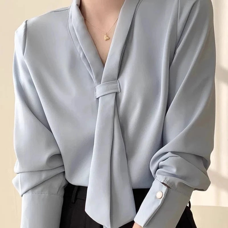 Elsa Bow-Tie Chiffon Blouse