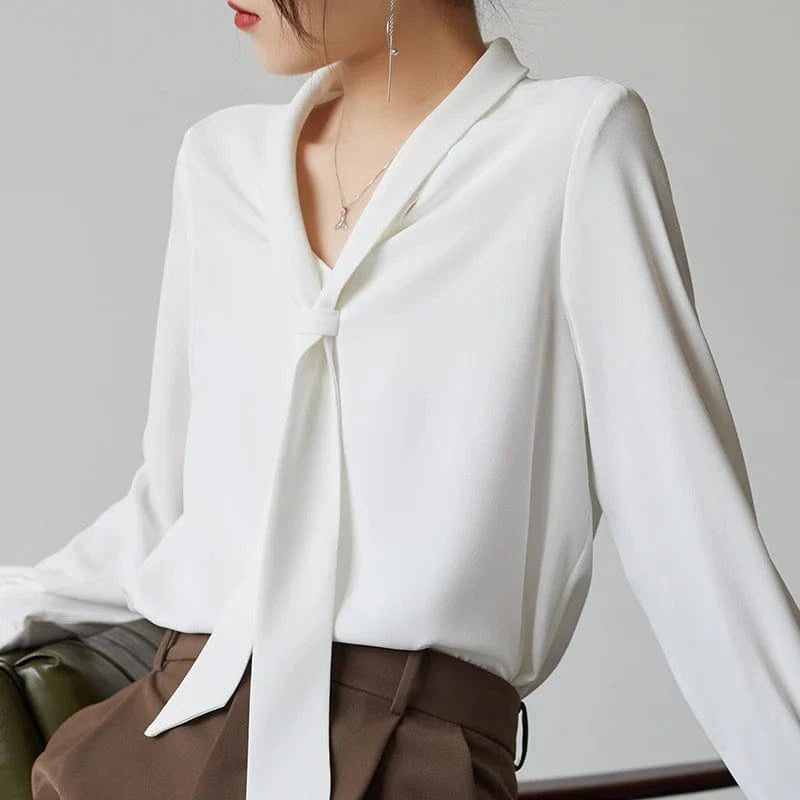 Elsa Bow-Tie Chiffon Blouse