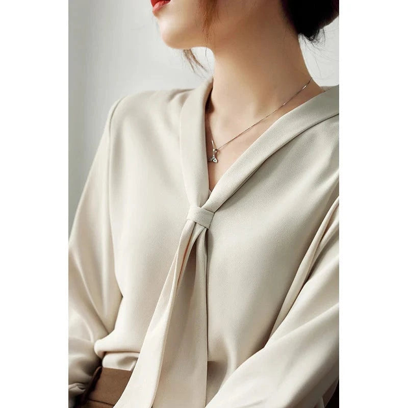 Elsa Bow-Tie Chiffon Blouse