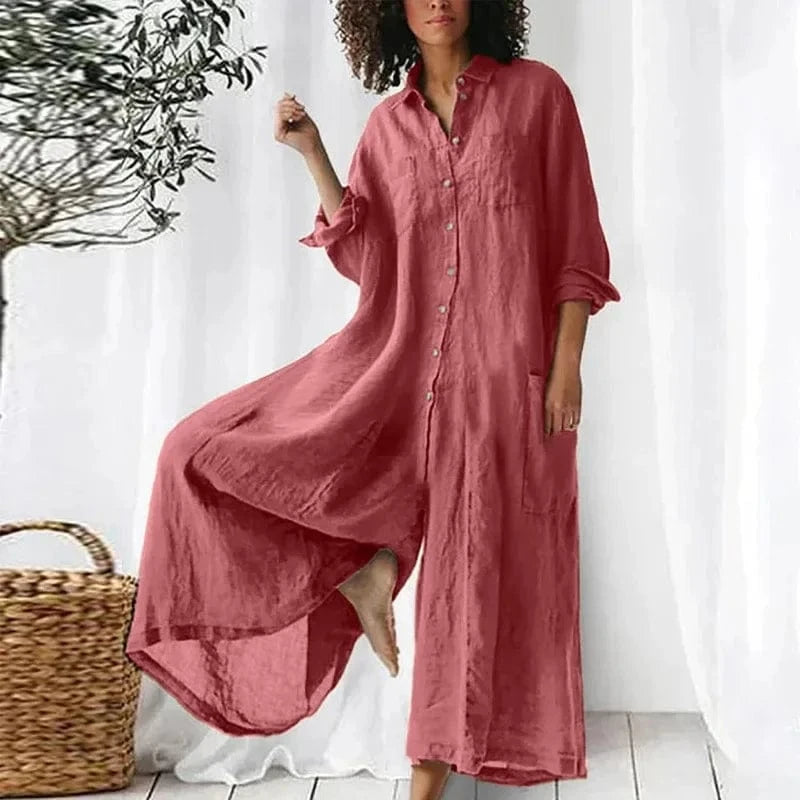 Cotton Wide-Leg Jumpsuit