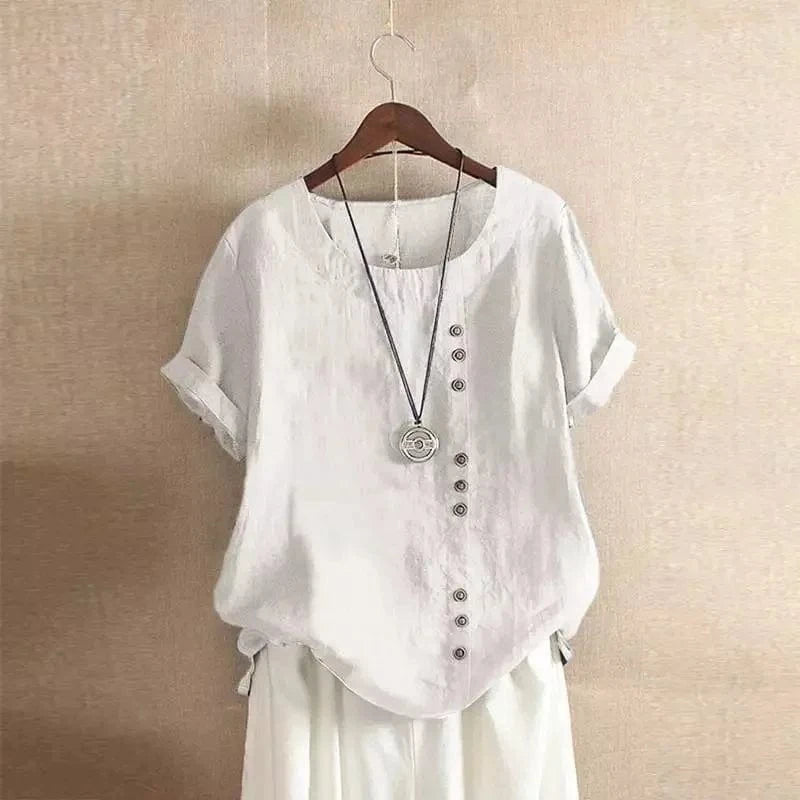 Oversized Cotton Linen Loose Blouse