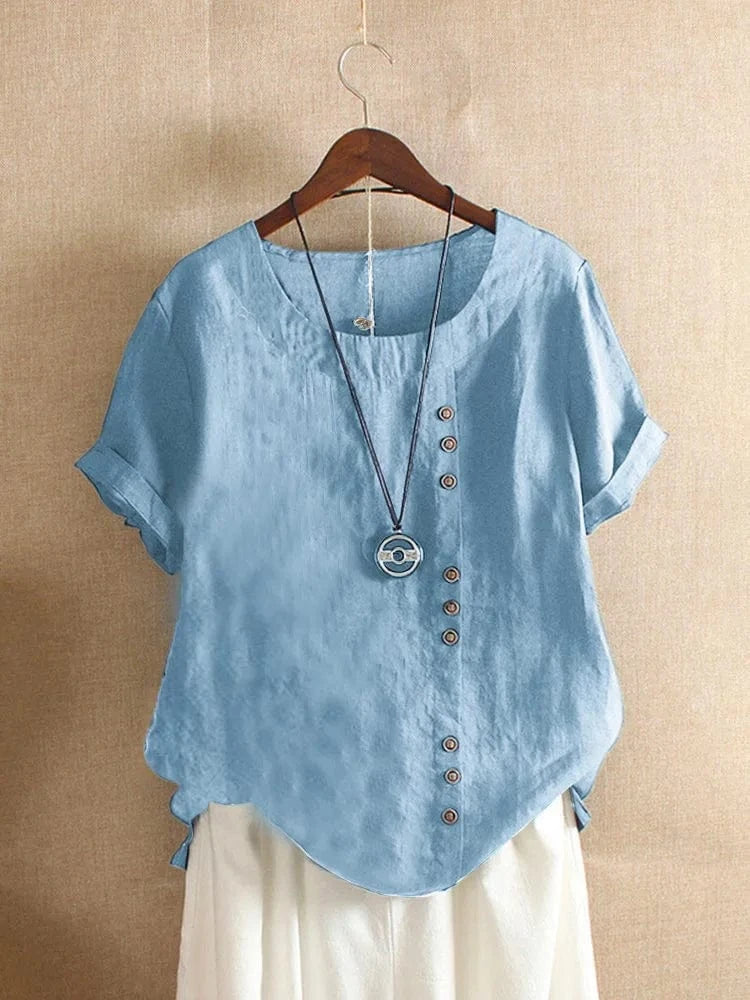 Oversized Cotton Linen Loose Blouse