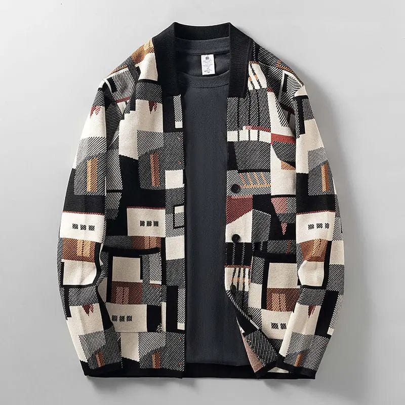 Ezrah Abstract Wool Cardigan