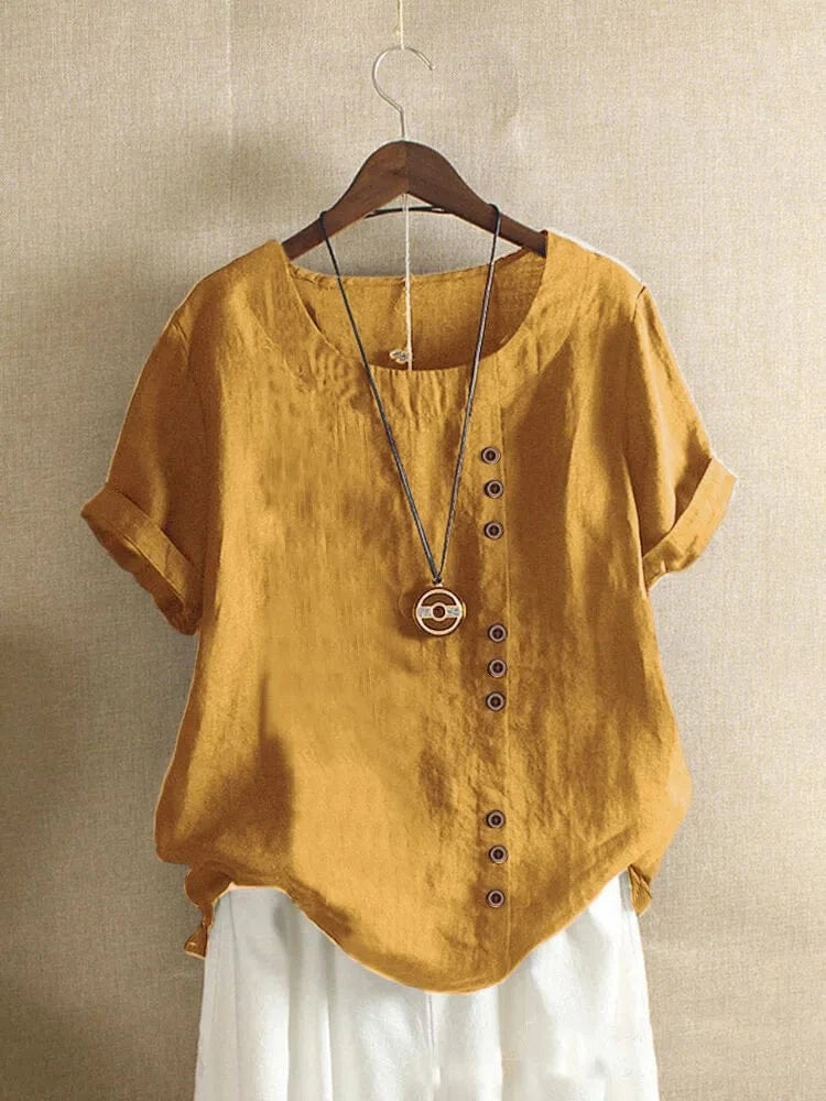 Oversized Cotton Linen Loose Blouse