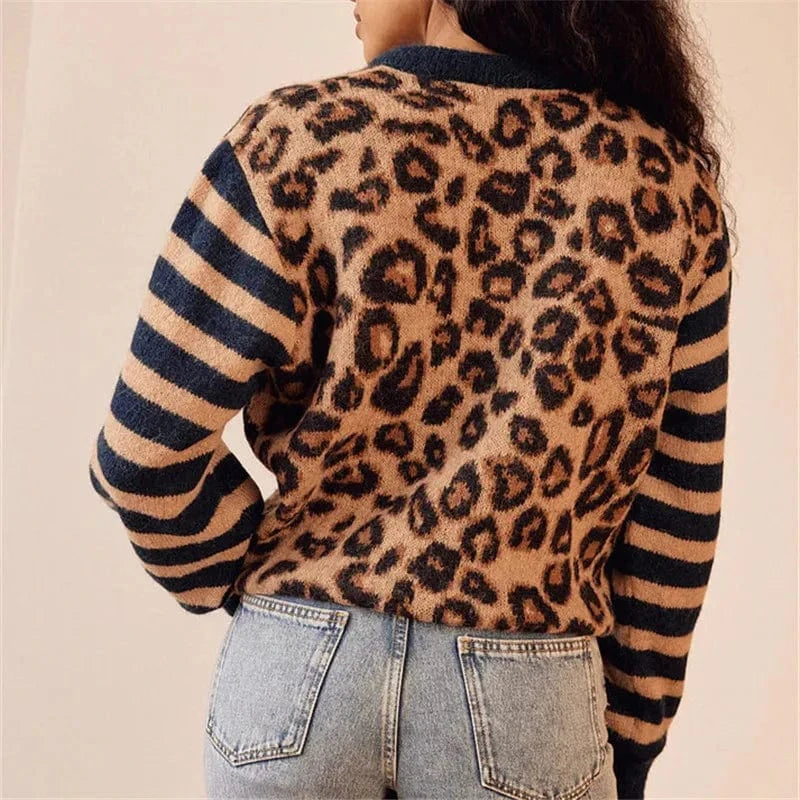 Aniston Leopard Knit Cardigan