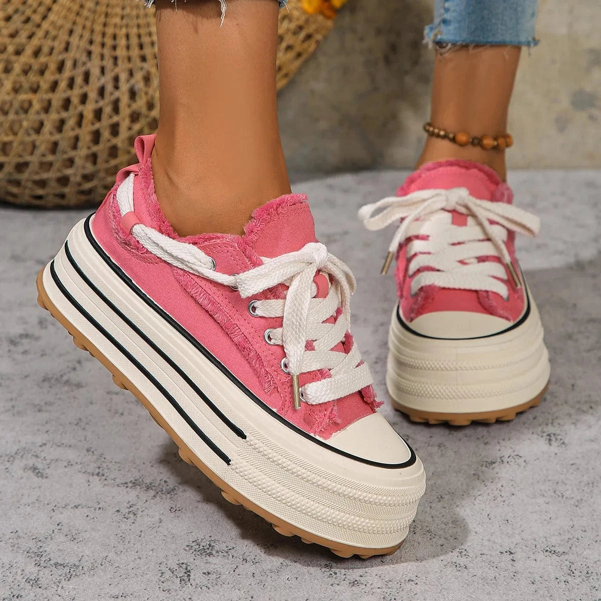 Clara Fringed Platform Sneaker