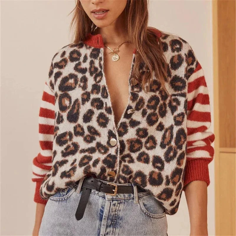Aniston Leopard Knit Cardigan