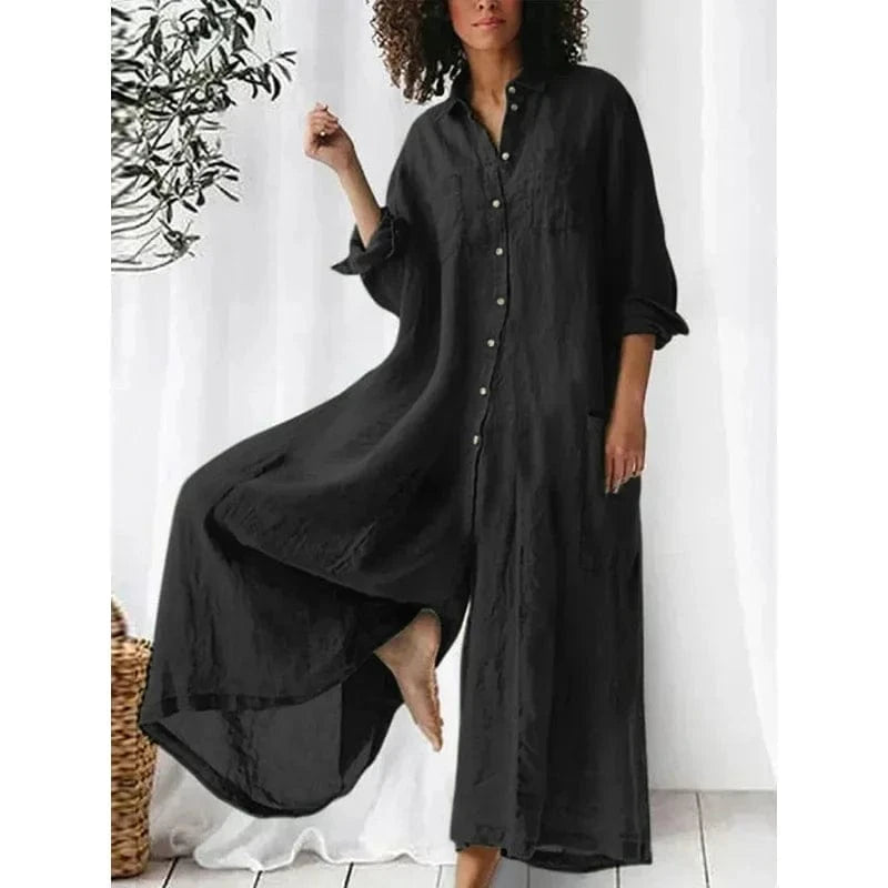 Cotton Wide-Leg Jumpsuit