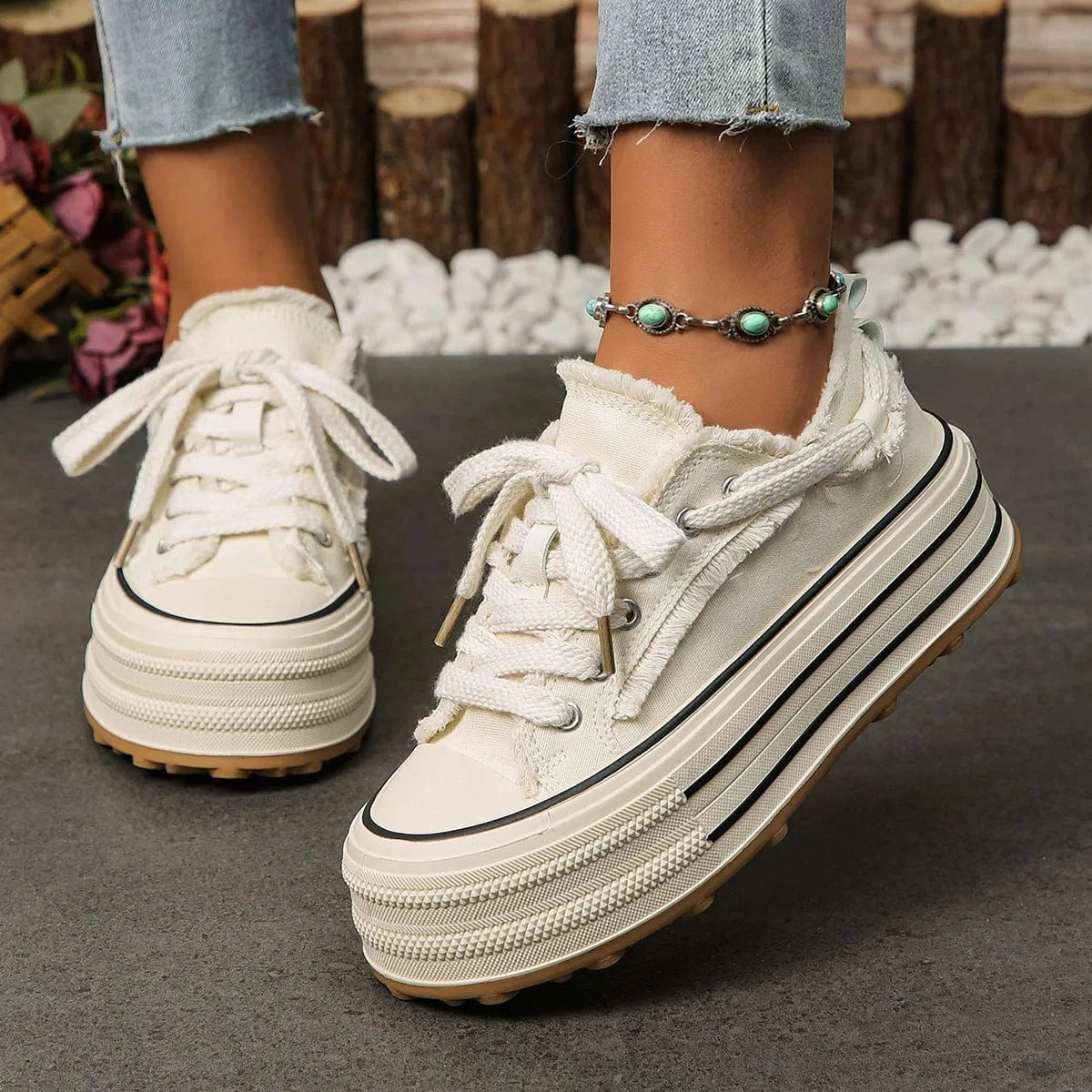 Clara Fringed Platform Sneaker