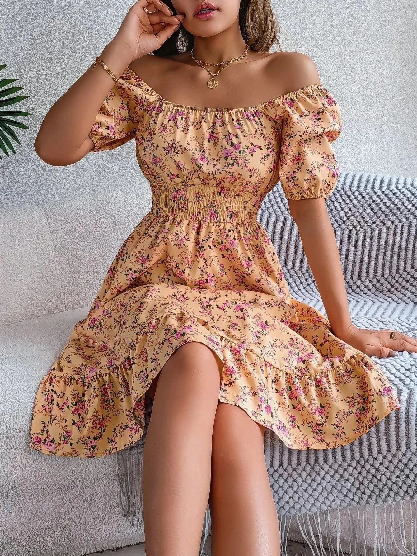 Sarah Floral Ruffle Dress