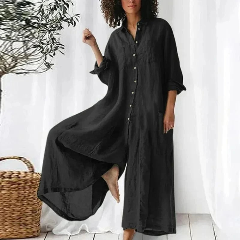 Cotton Wide-Leg Jumpsuit
