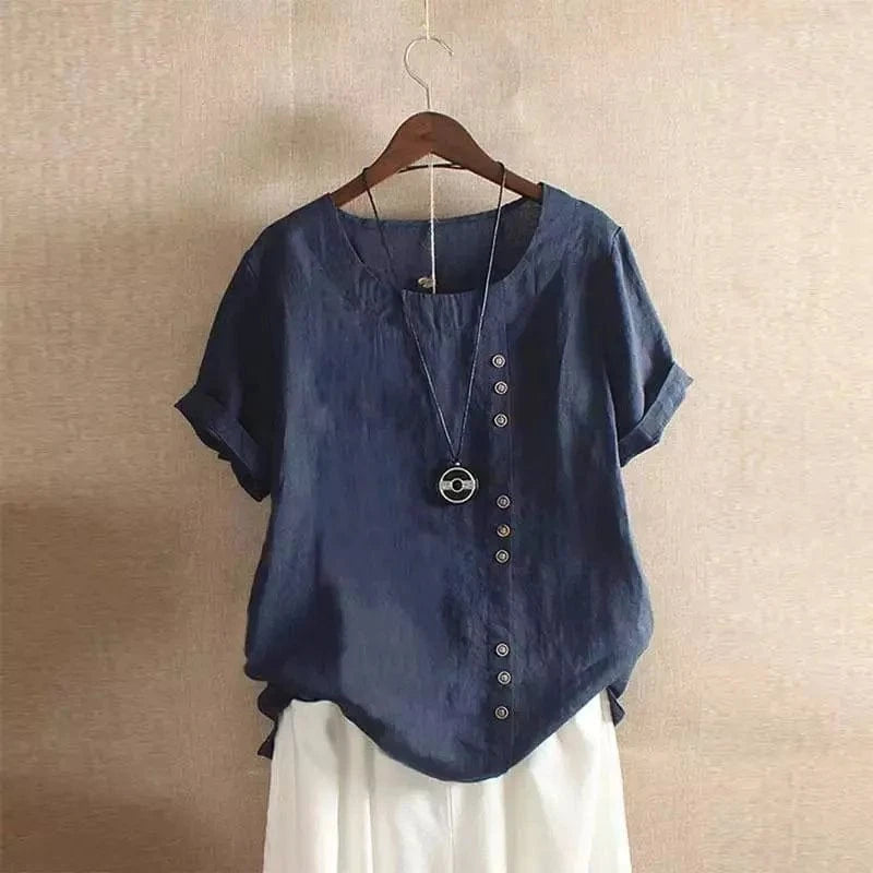 Oversized Cotton Linen Loose Blouse