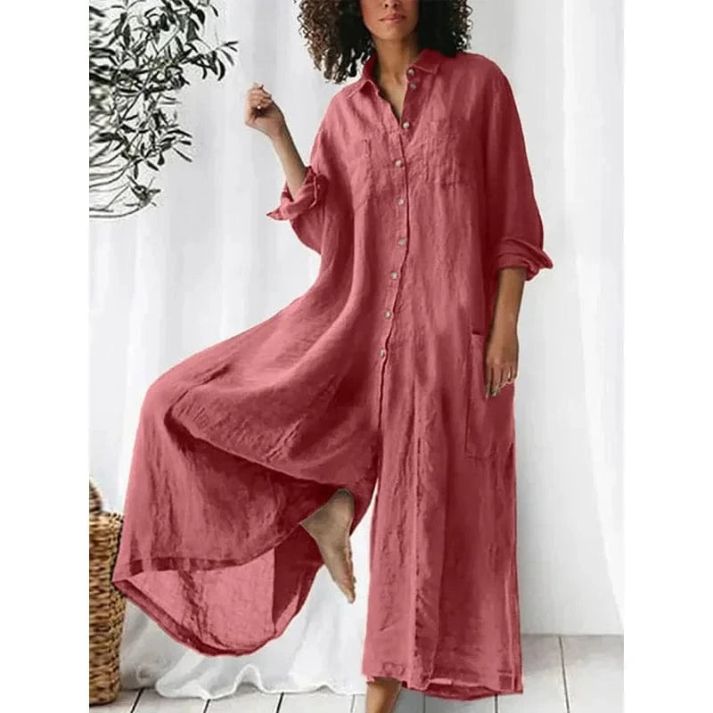 Cotton Wide-Leg Jumpsuit