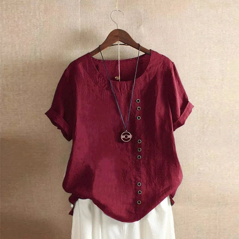 Oversized Cotton Linen Loose Blouse