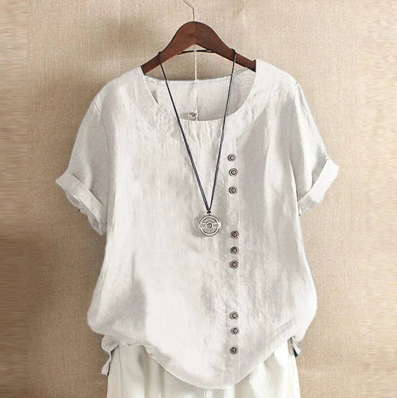 Oversized Cotton Linen Loose Blouse