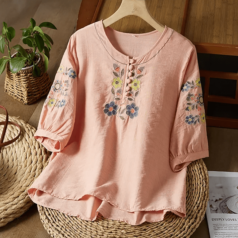 LAUREN BREEZE EMBROIDERY BLOUSE