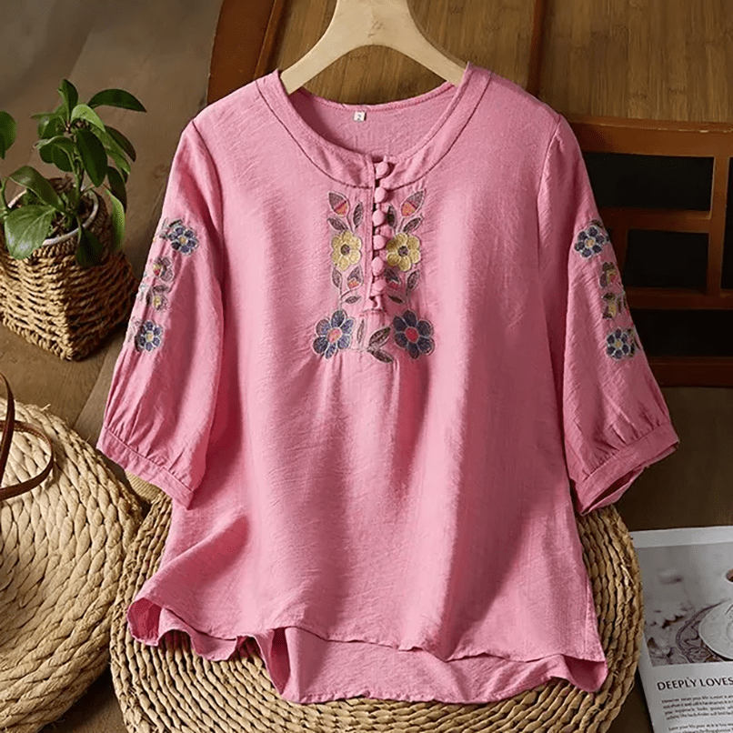 LAUREN BREEZE EMBROIDERY BLOUSE