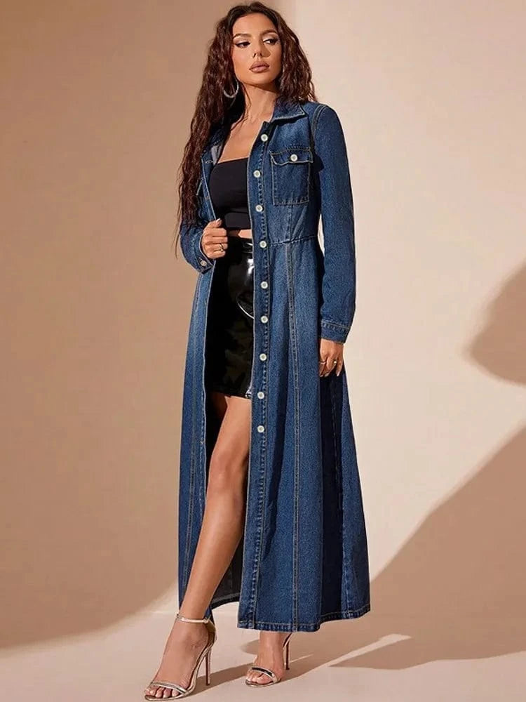Mira Denim Maxi Dress