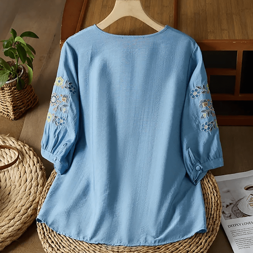 LAUREN BREEZE EMBROIDERY BLOUSE