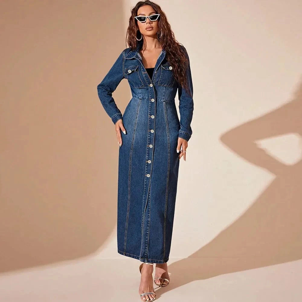 Mira Denim Maxi Dress
