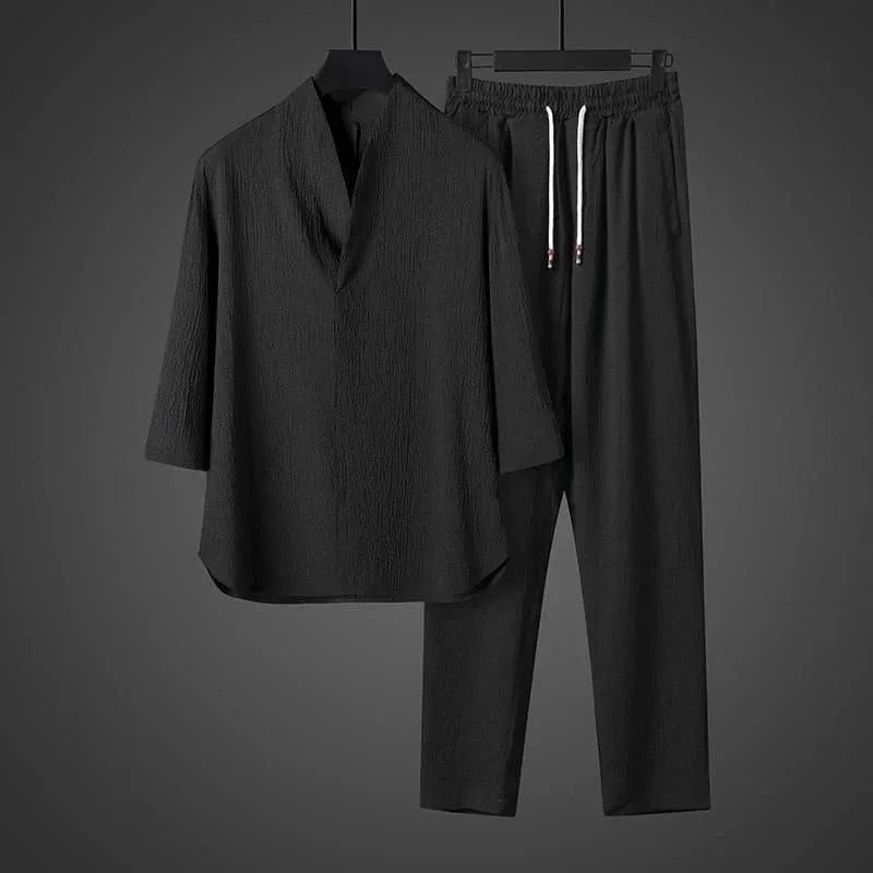 Gareth Hadrian Ice Silk Two-Piece Set