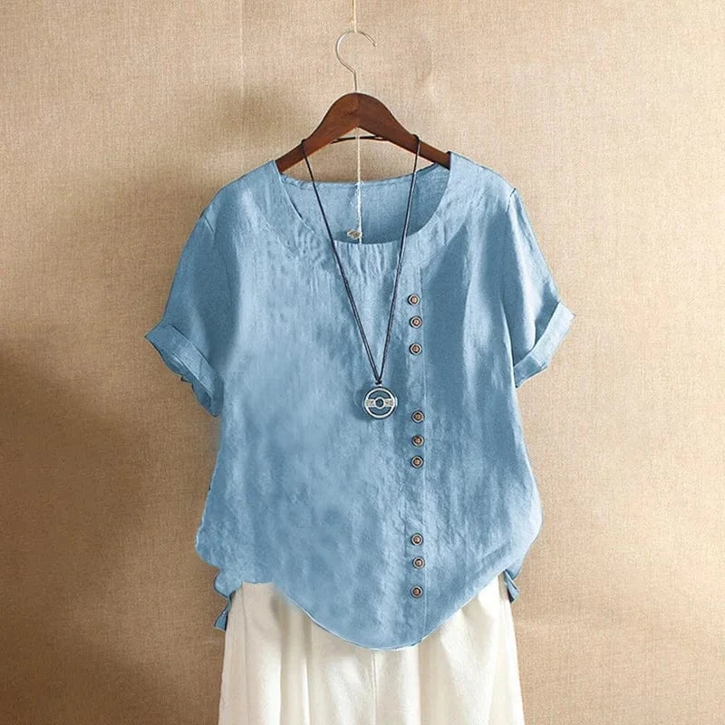 Oversized Cotton Linen Loose Blouse
