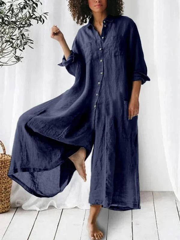 Cotton Wide-Leg Jumpsuit