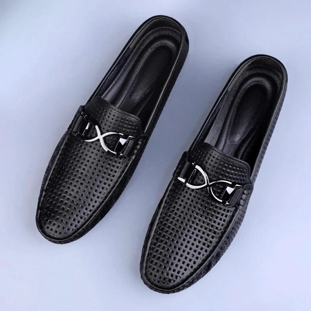 Luxe Perforated Genuine Leather Loafers