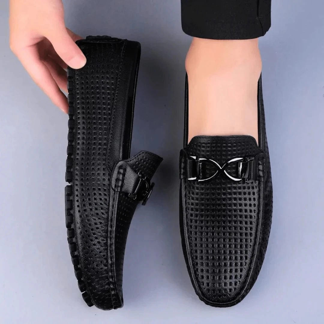 Luxe Perforated Genuine Leather Loafers