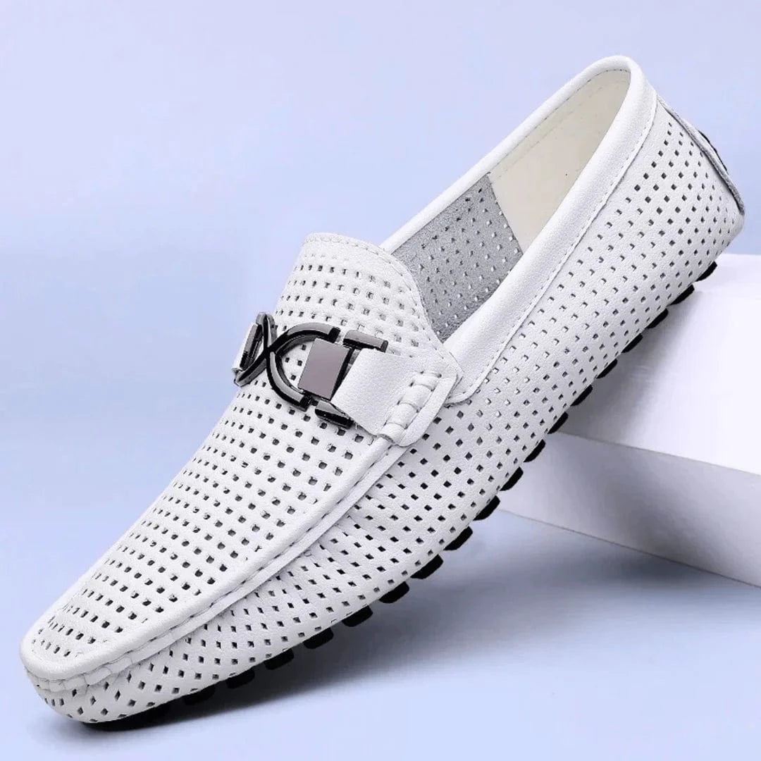 Luxe Perforated Genuine Leather Loafers