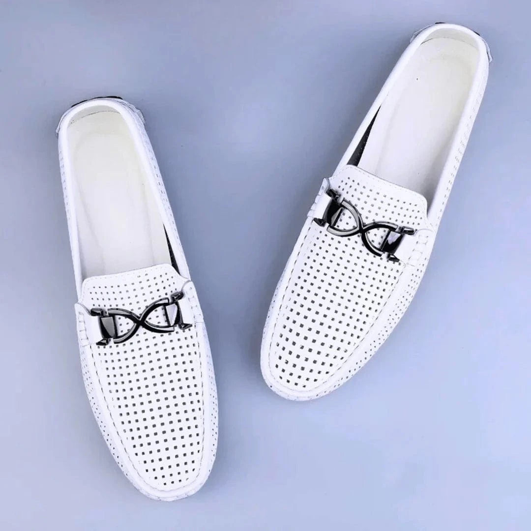 Luxe Perforated Genuine Leather Loafers