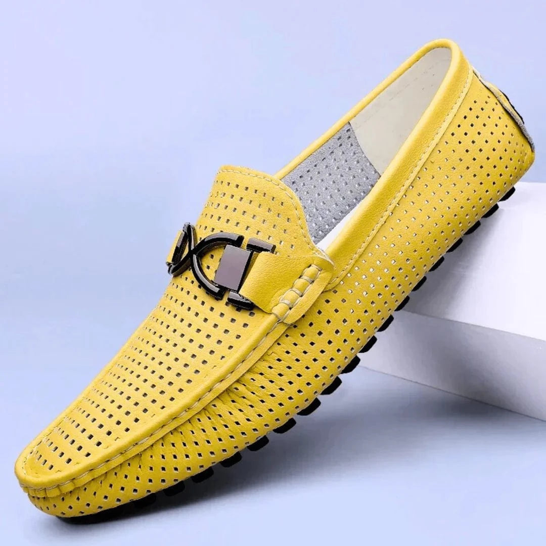 Luxe Perforated Genuine Leather Loafers