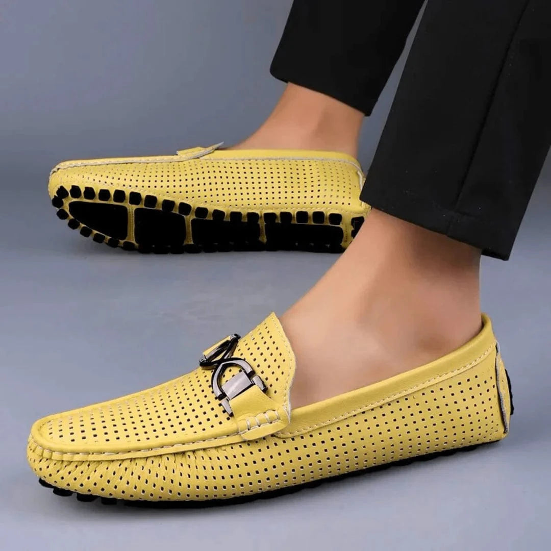 Luxe Perforated Genuine Leather Loafers
