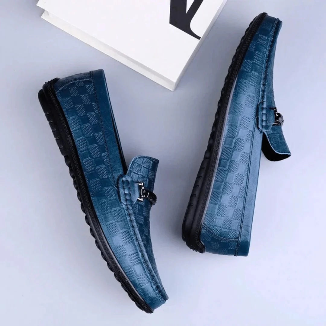 Luxury Plaid Genuine Leather Loafers