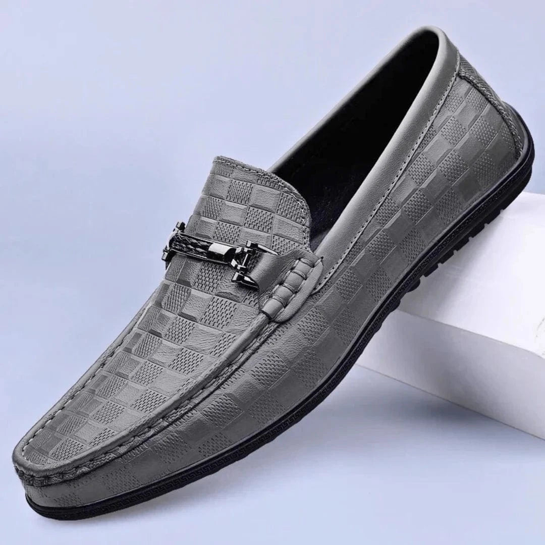 Luxury Plaid Genuine Leather Loafers