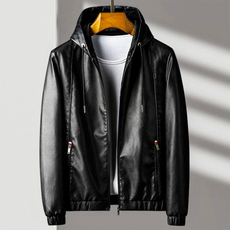 Harrison Hooded Leather Jacket