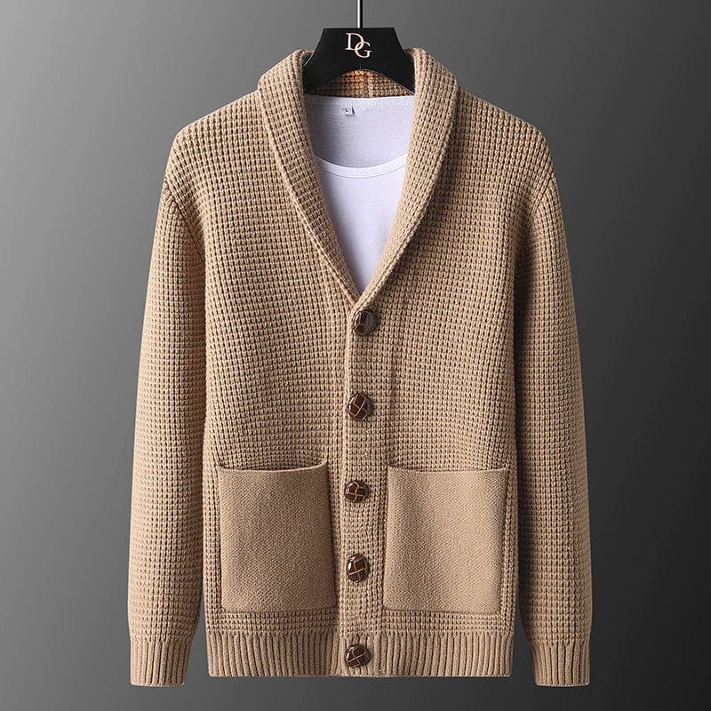 Aurelio Waffle-Knit Cardigan