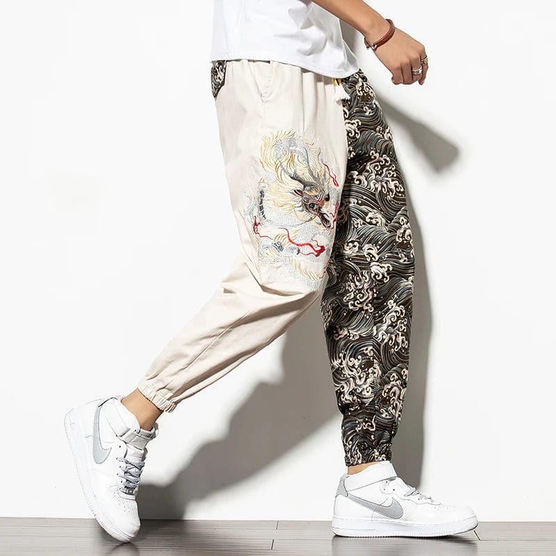 Kaito Dragon Embroidered Joggers