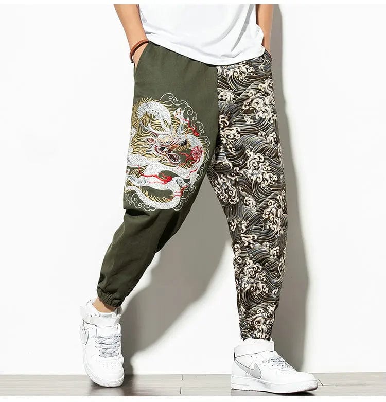 Kaito Dragon Embroidered Joggers