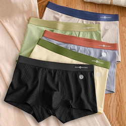 BoxerShorts Mens Panties Cotton Men's Underwear Breathable Man U Convex Lingerie Comfortable Striped Men Underpants Boxers