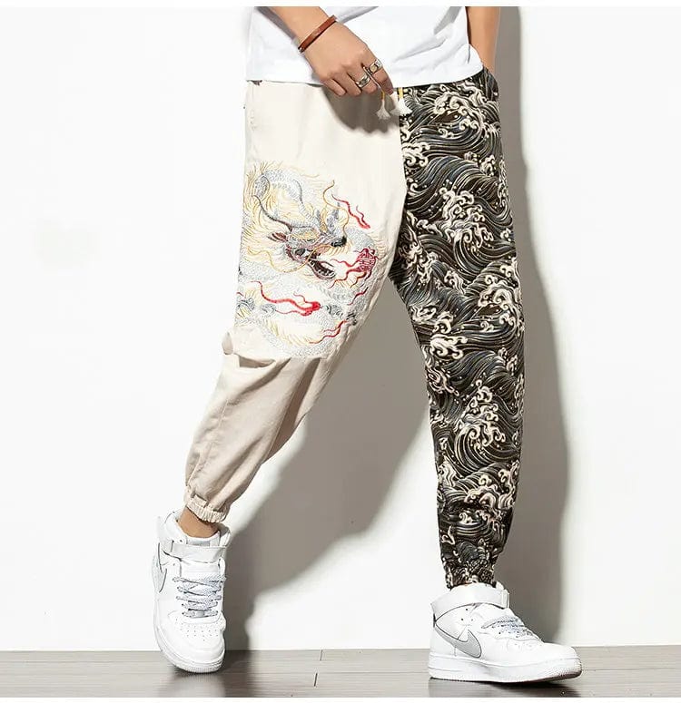 Kaito Dragon Embroidered Joggers