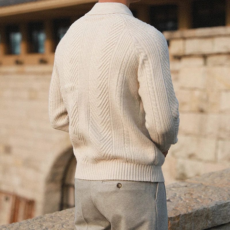 Classic Italian Knitted Polo Sweatshirt