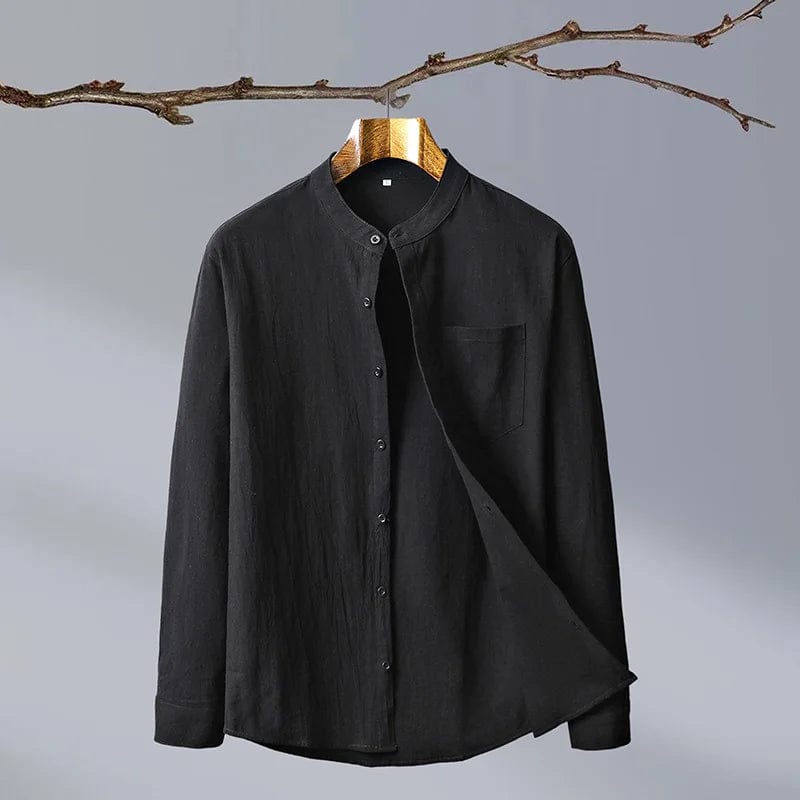 2024-New Fashion Cotton Linen Crepe Business Matching Outdoor Travel Trend Slim Men's Long-sleeved Shirt Casual Matching Shirt