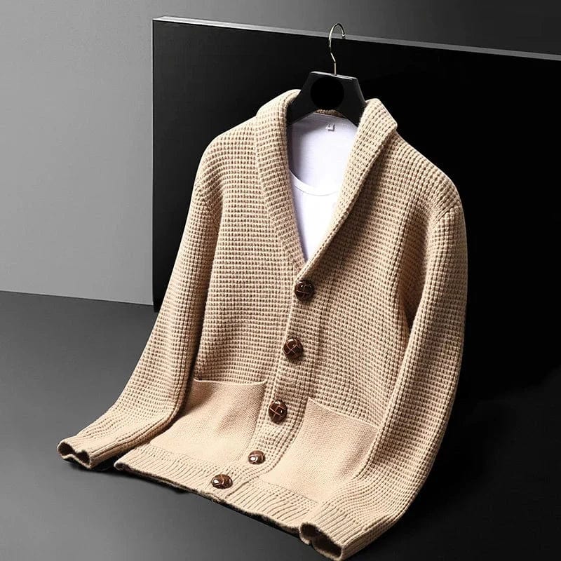 Aurelio Waffle-Knit Cardigan