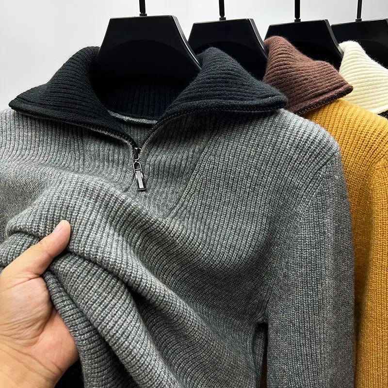 Luxe Half-zip Knit Sweater